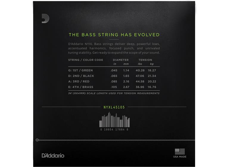 D'Addario NYXL45105 El.Bass strenger (045-105)